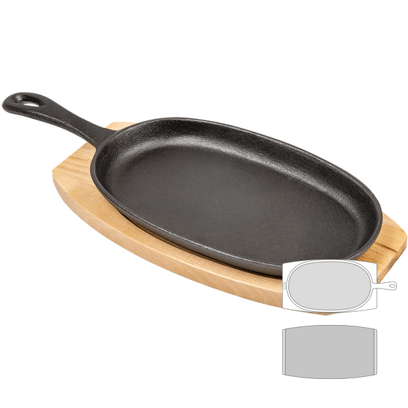 Country Plate with Black Iron Wood Base